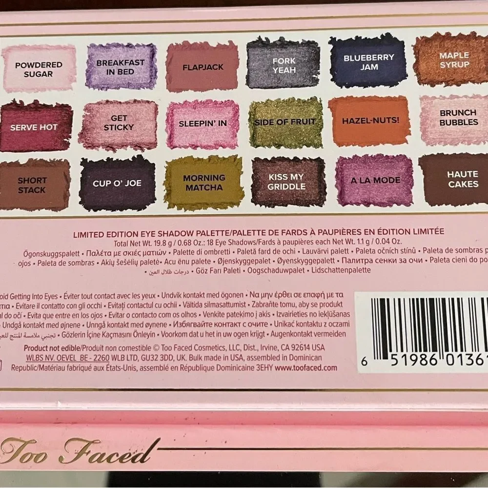 Too Faced Maple Syrup Pancakes Eyeshadow Palette 18 gorgeous buttery shades NEW